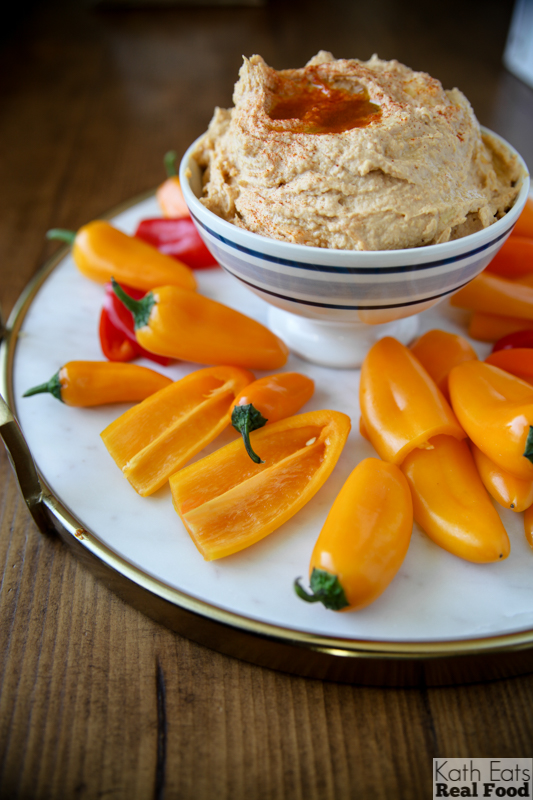 Kath Eats Blogger Kath Younger shares Healthy Sides For Sandwiches - in photo: Veggies with Hummus