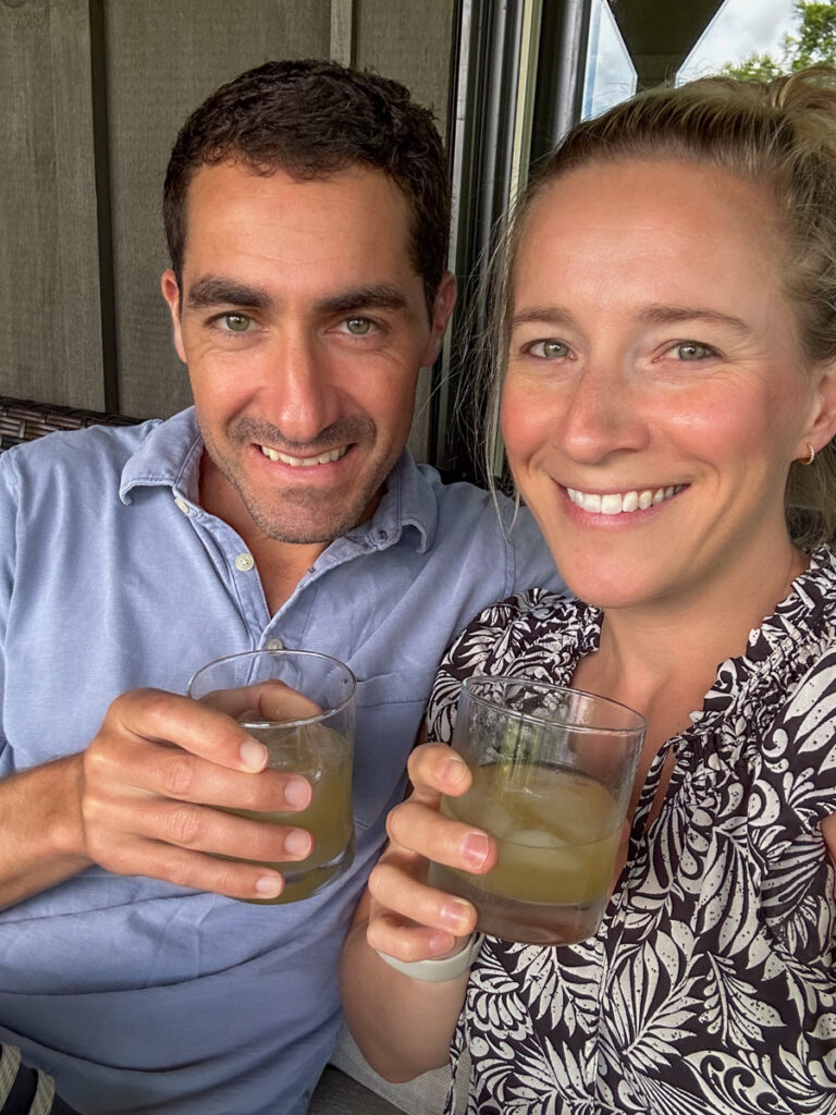 Kath Eats Blogger Kath Younger shares their Bear Lake Reserve - in photo: man and woman holding drinks
