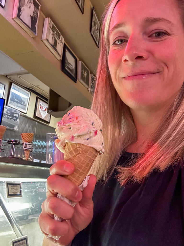 Kath Eats Blogger Kath Younger shares Summerween photos - Kath eating ice cream on a cone