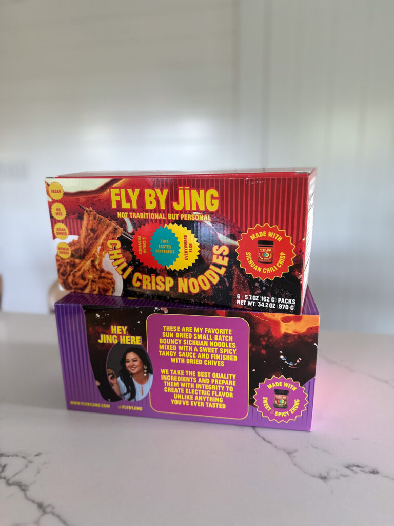 Kath Eats Blogger Kath Younger shares new finds for fall: in photo: a box of Fly By Jing Noodles