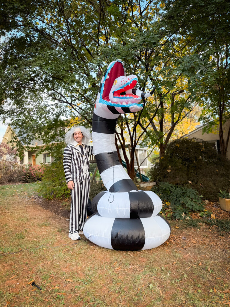 Kath Eats Blogger Kath Younger shares a photo of a person in Beetlejuice costume
