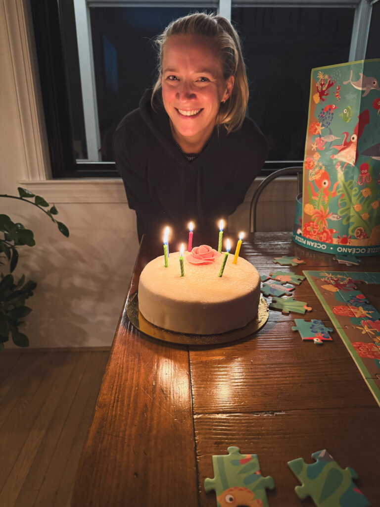Kath Eats Blogger Kath Younger shares here Birthday Week: 4 + 2 = 6 - in photo: Kath with her birthday cake