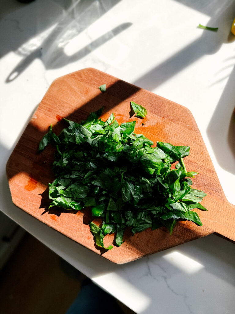 chopped basil