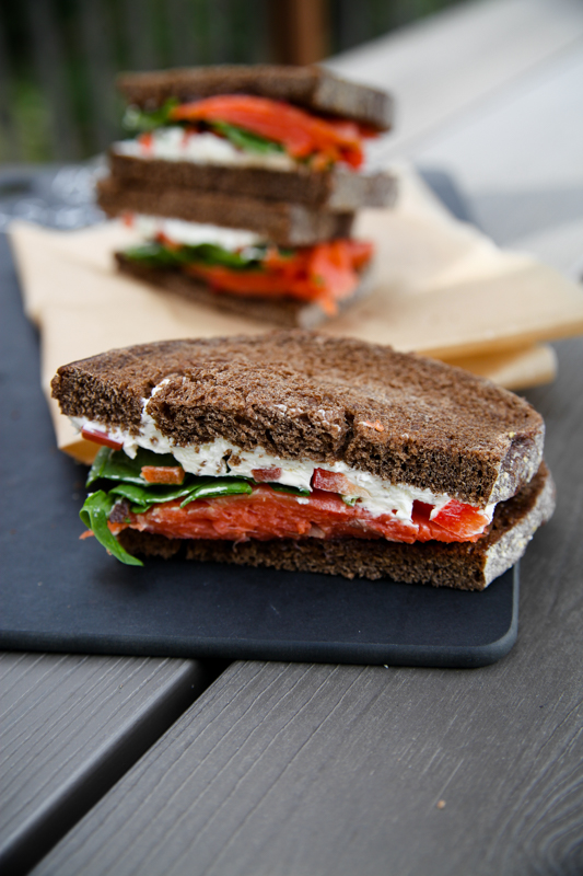 Salmon & Dill Cream Cheese Sandwich