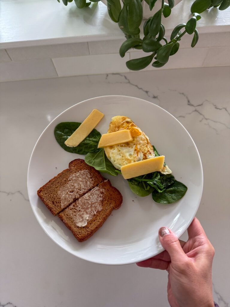 toast and spinach