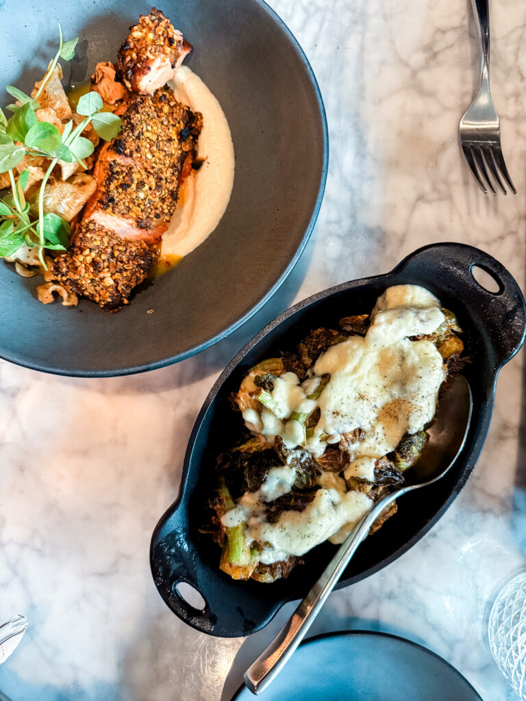 Brussels sprouts and the salmon dish