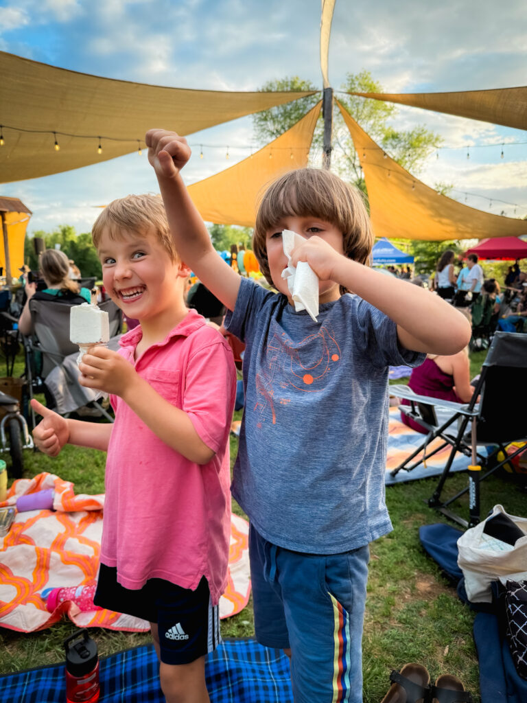 outdoor concert with kids