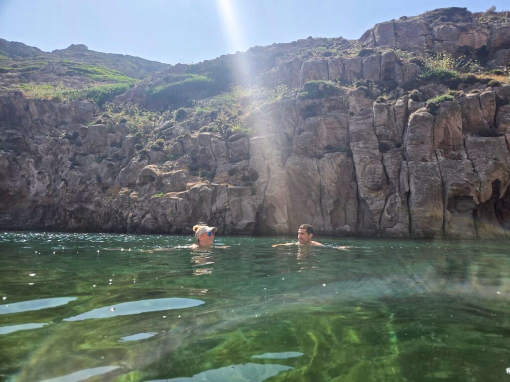 couple swimming