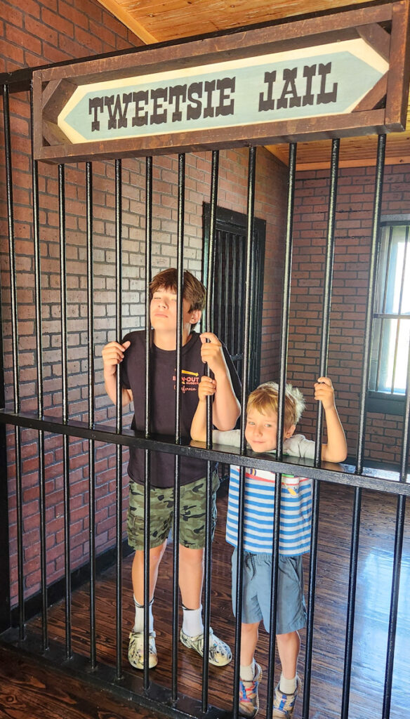 Tweetsie Railroad jail | Grammie + Pea Camp 2025