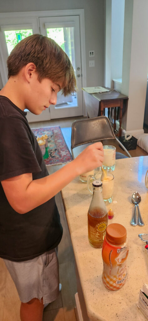 Mazen making Butter Beer