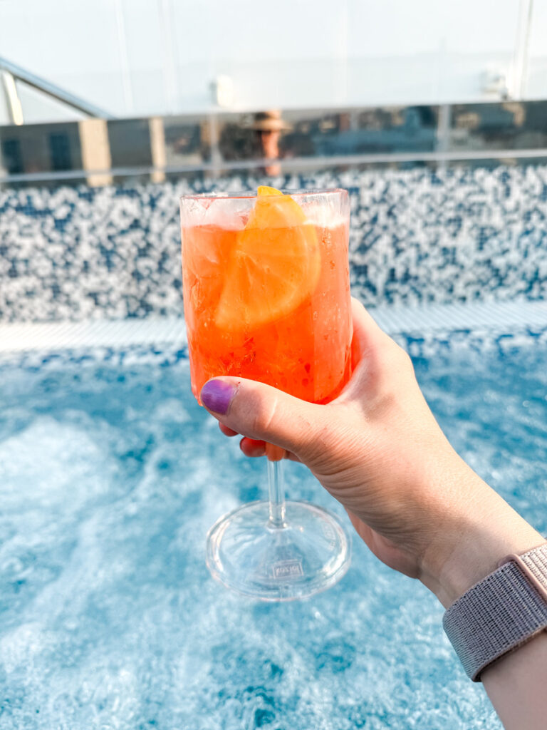 drinks by the pool
