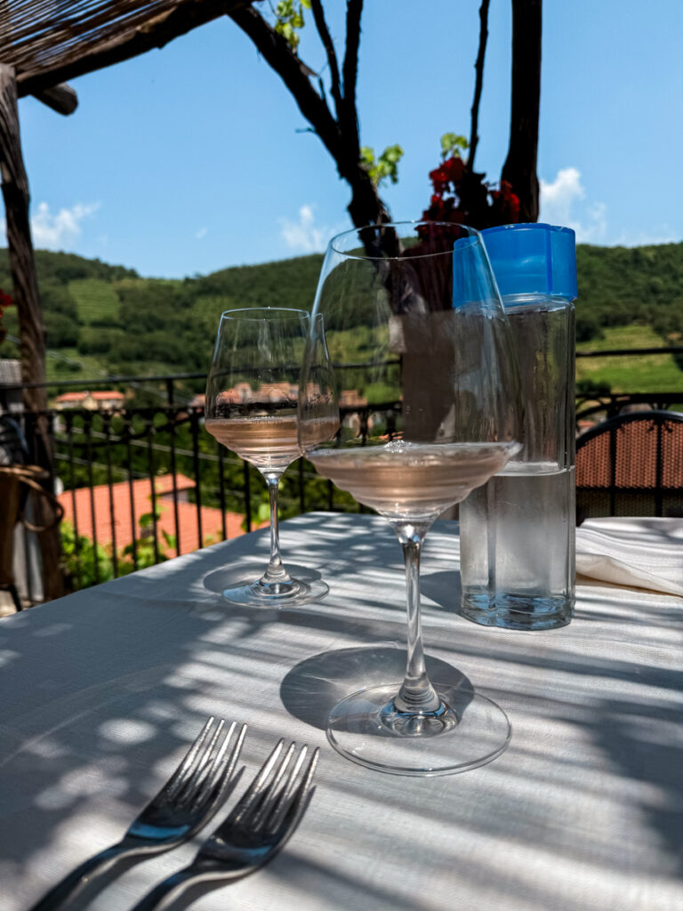Rosé with appetizers