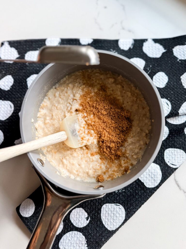Stir in maple syrup and brown sugar