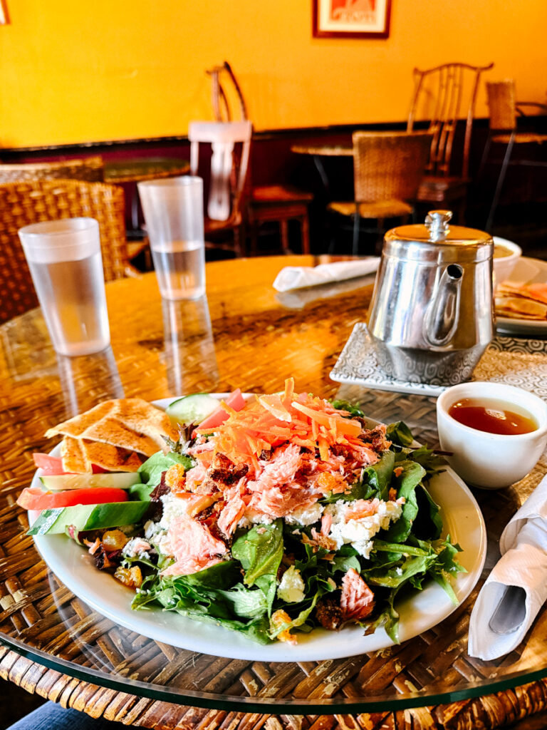 salmon salad at Tea Bazaar