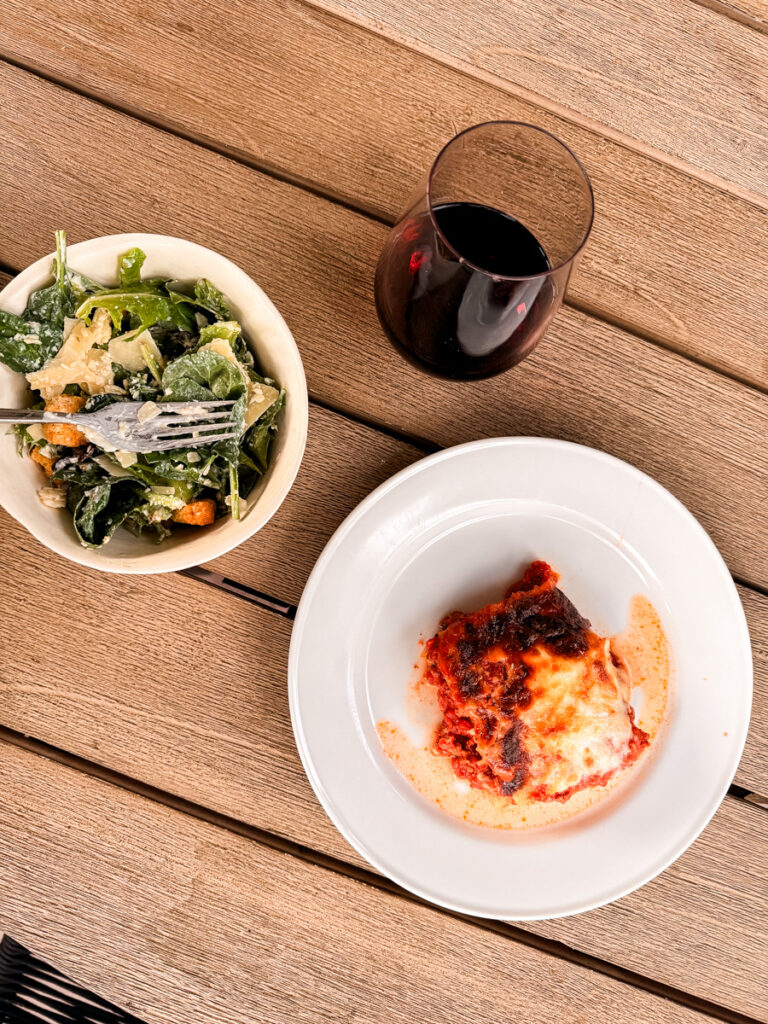 Mona Lisa Lasagna and salad