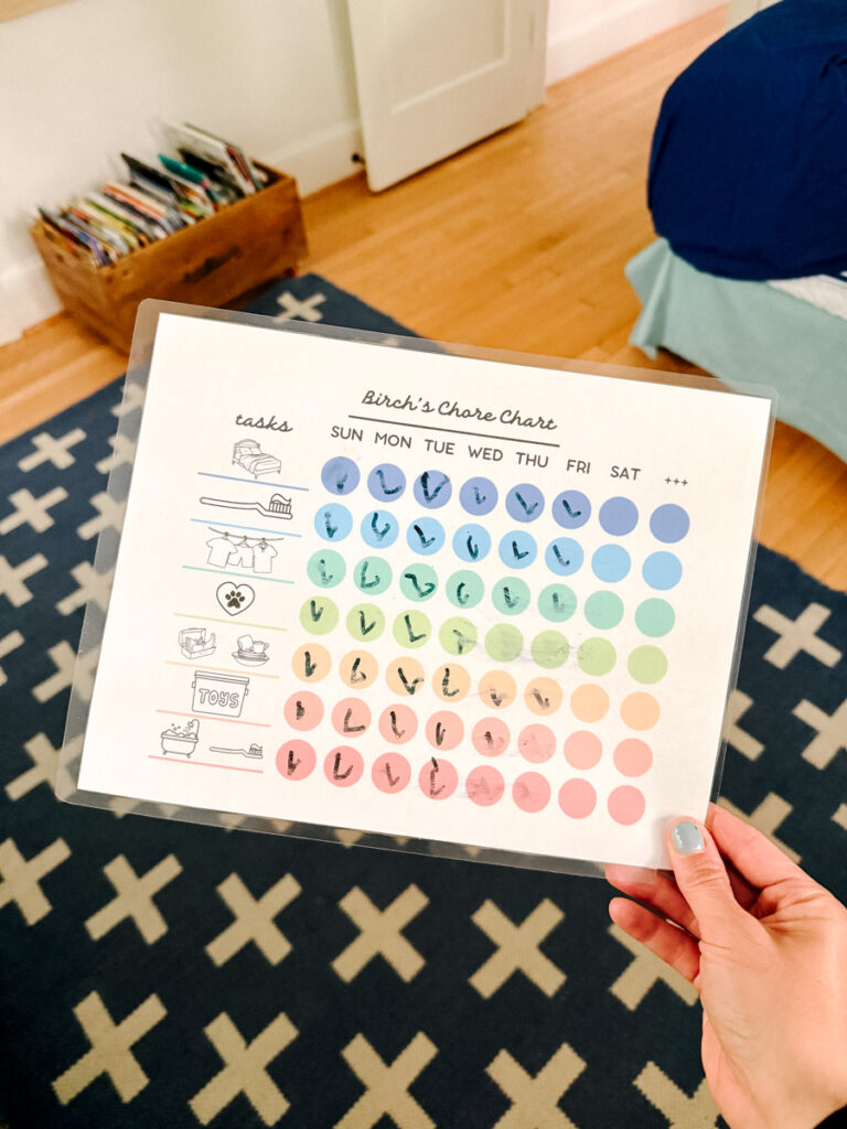Birch's chore chart