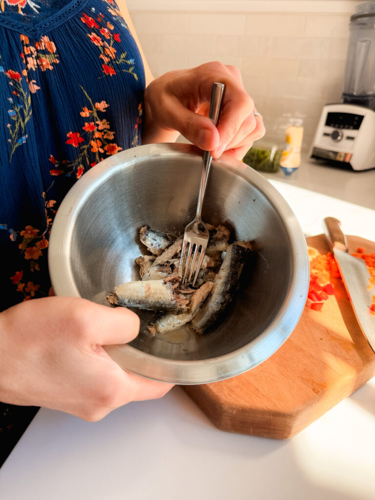 mash sardines