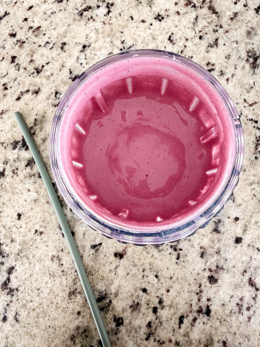 Beast blender smoothie blended shown from above